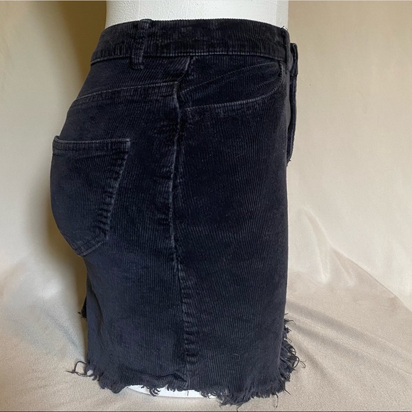 Velvet Ribbed Mini Skirt - Picture 2 of 3